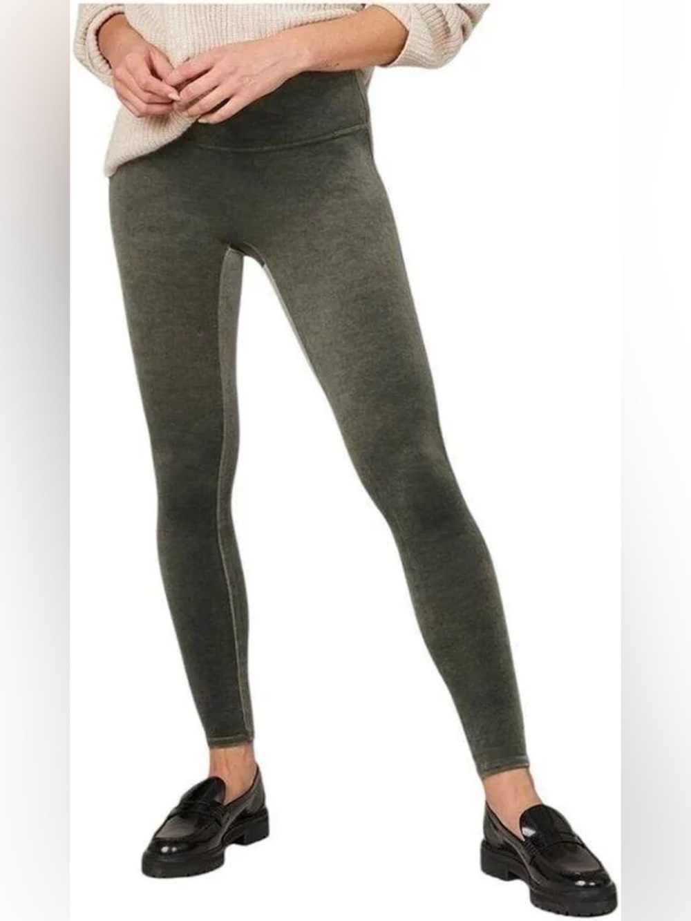 SPANX Black High-Rise Shaping Velvet Leggings